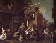William Hogarth Election campaign to win votes Spain oil painting artist